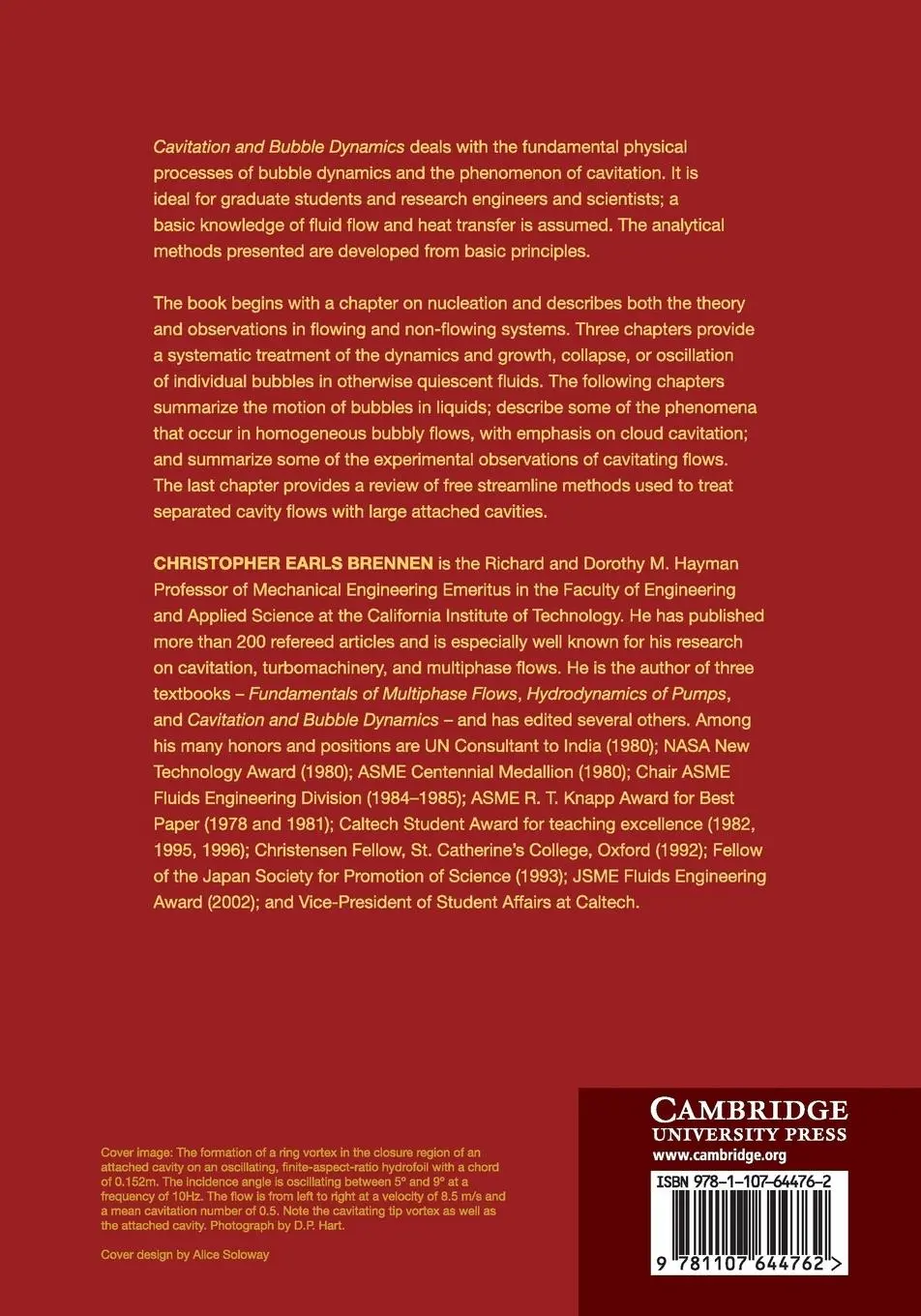 Rückseite: 9781107644762 | Cavitation and Bubble Dynamics | Christopher Earls Brennen | Buch