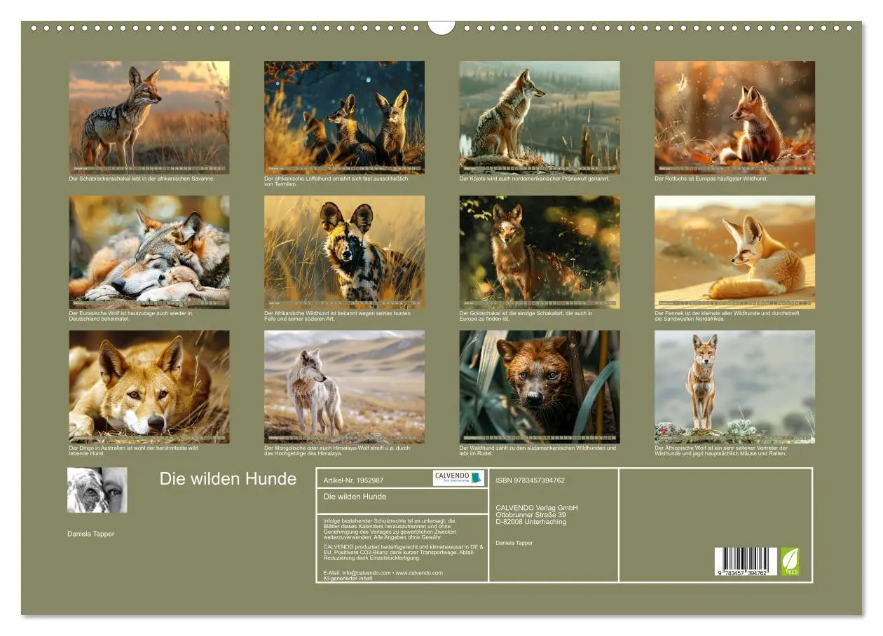 Bild: 9783457394762 | Die wilden Hunde (Wandkalender 2026 DIN A2 quer), CALVENDO...