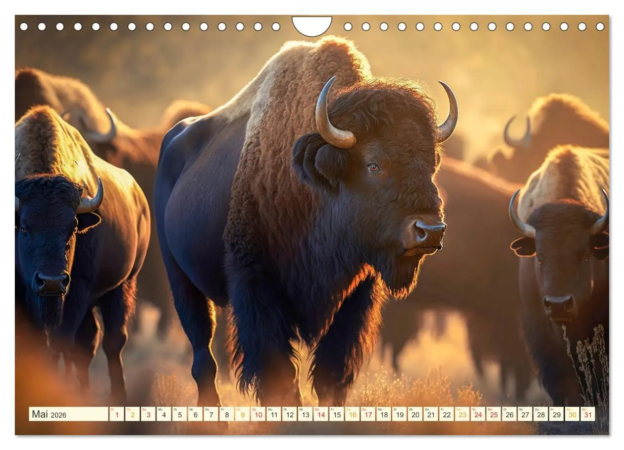 Bild: 9783457534762 | Amerikanischer Bison (Wandkalender 2026 DIN A4 quer), CALVENDO...