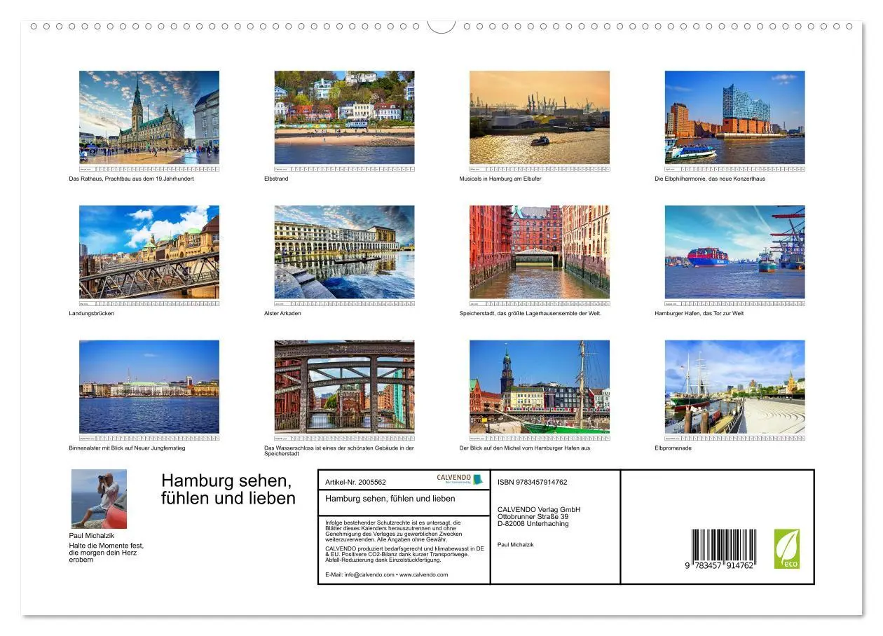 Bild: 9783457914762 | Hamburg sehen, fühlen und lieben (Wandkalender 2026 DIN A2 quer),...
