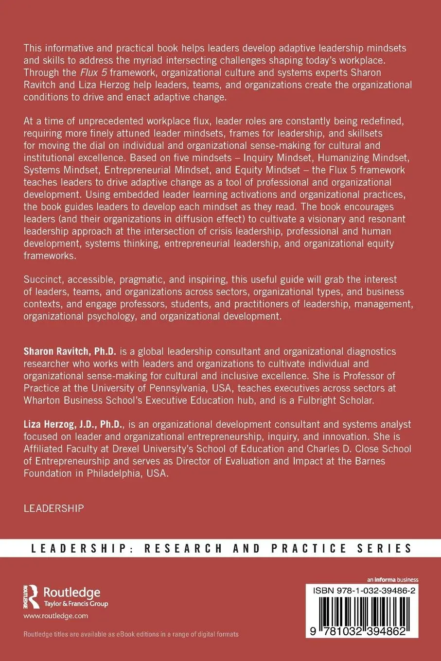 Rückseite: 9781032394862 | Leadership Mindsets for Adaptive Change | The Flux 5 | Ravitch (u. a.)