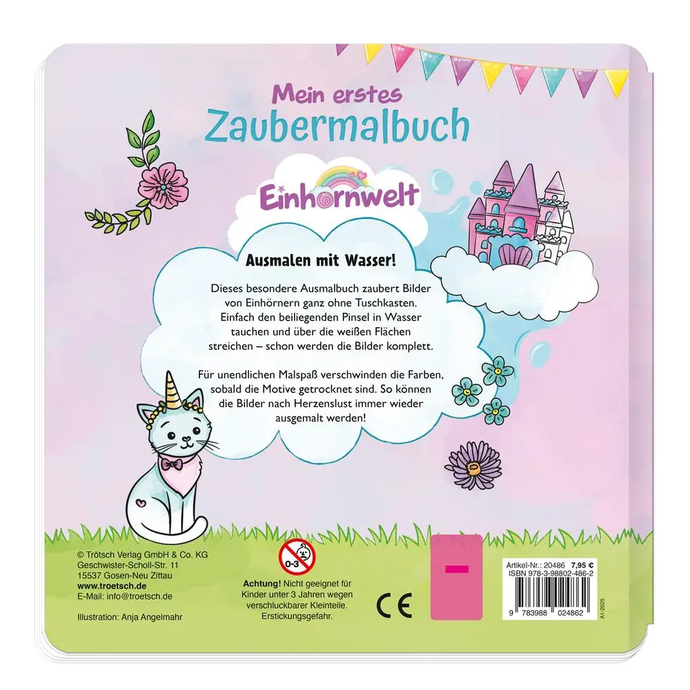 Bild: 9783988024862 | Trötsch Malbuch mit Pinsel Mein erstes Zaubermalbuch Einhornwelt | KG