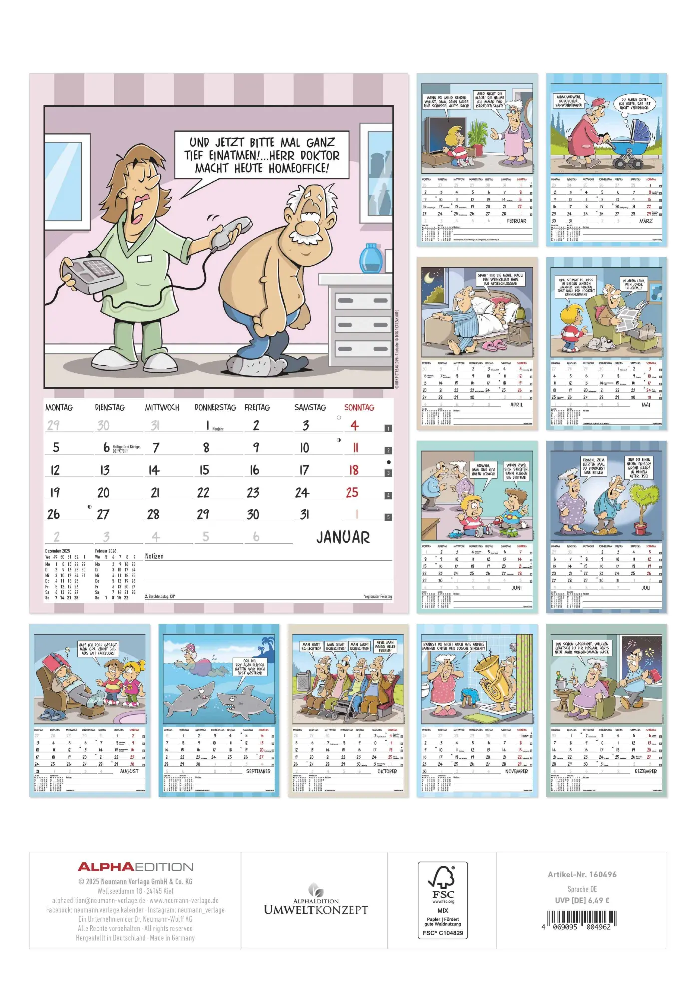 Rückseite: 4069095004962 | Der Rentner-Kalender 2026 - Bild-Kalender 23,7x34 cm - mit lustigen...