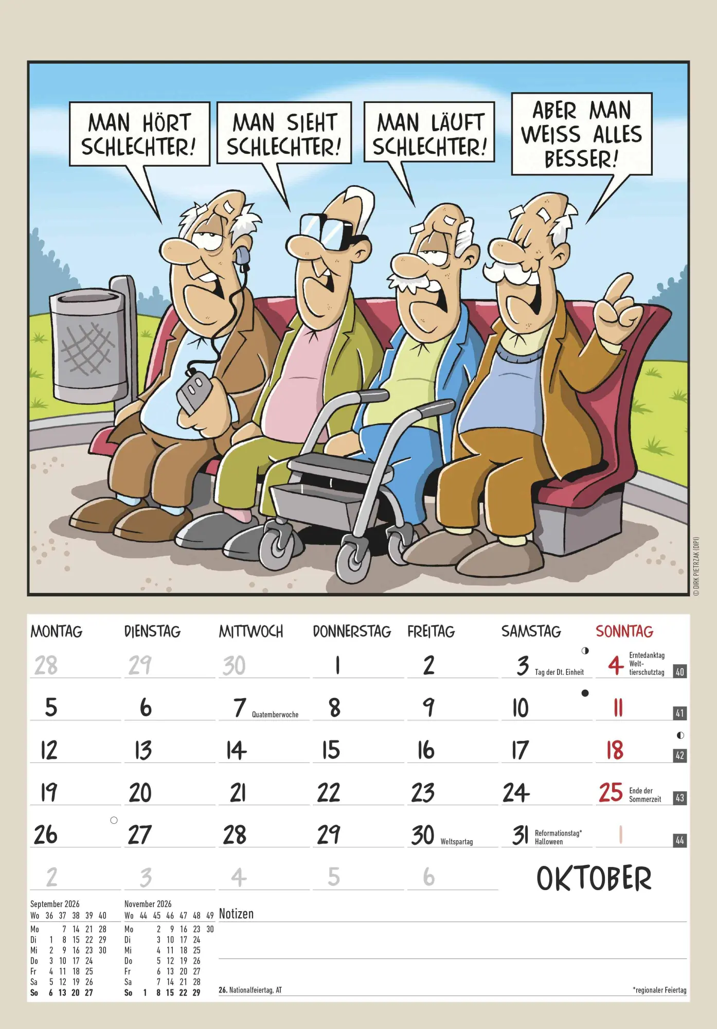 Bild: 4069095004962 | Der Rentner-Kalender 2026 - Bild-Kalender 23,7x34 cm - mit lustigen...