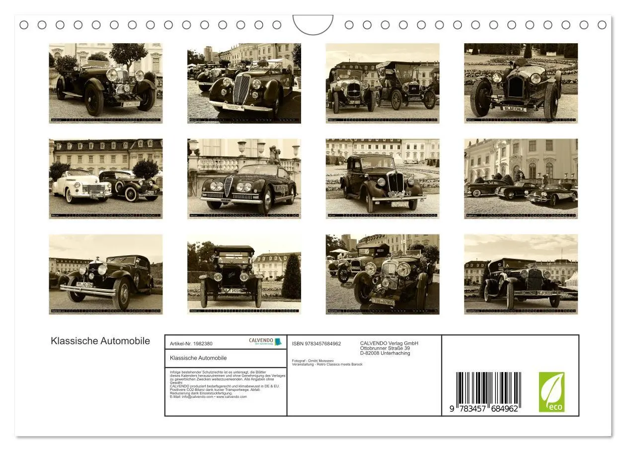 Bild: 9783457684962 | Klassische Automobile (Wandkalender 2026 DIN A4 quer), CALVENDO...