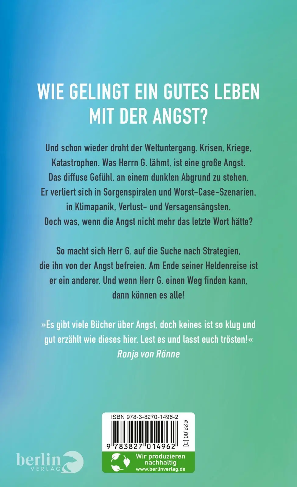 Rückseite: 9783827014962 | Herr G. hat Angst | Thorsten Glotzmann | Buch | 304 S. | Deutsch