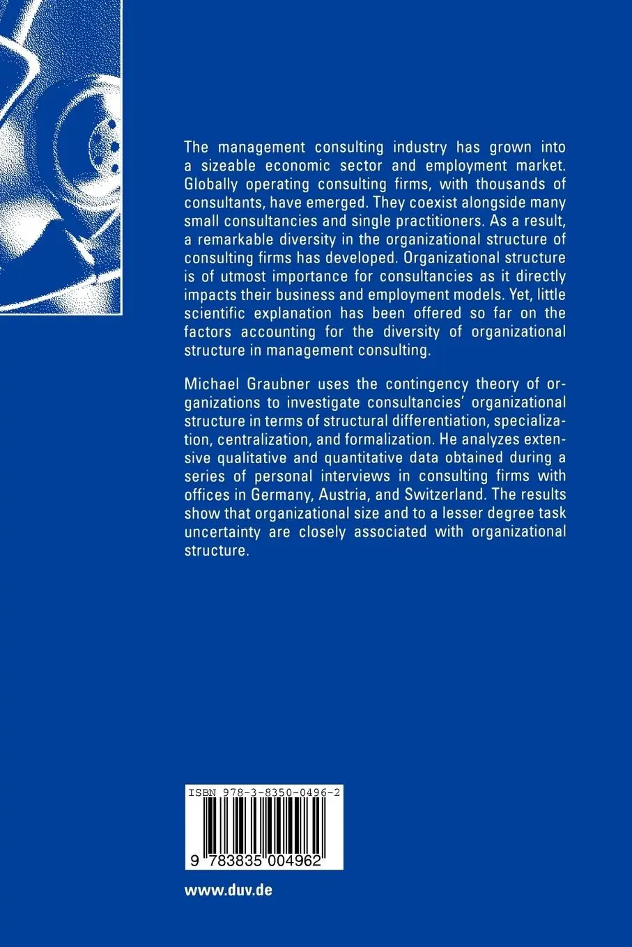 Rückseite: 9783835004962 | Task, Firm Size, and 0rganizational Structure in Management Consulting