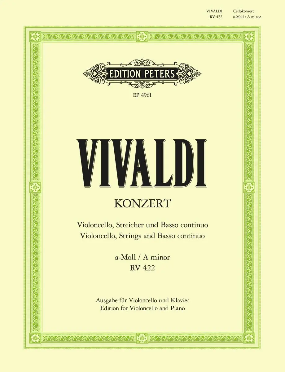 Cover: 9790014034962 | Cello Concerto in a Minor RV 442 (Edition for Cello and Piano) | Buch