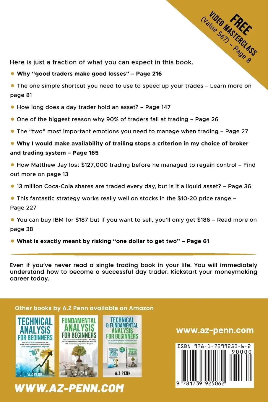 Rückseite: 9781739925062 | Day Trading for Beginners | A. Z Penn | Taschenbuch | Englisch | 2024
