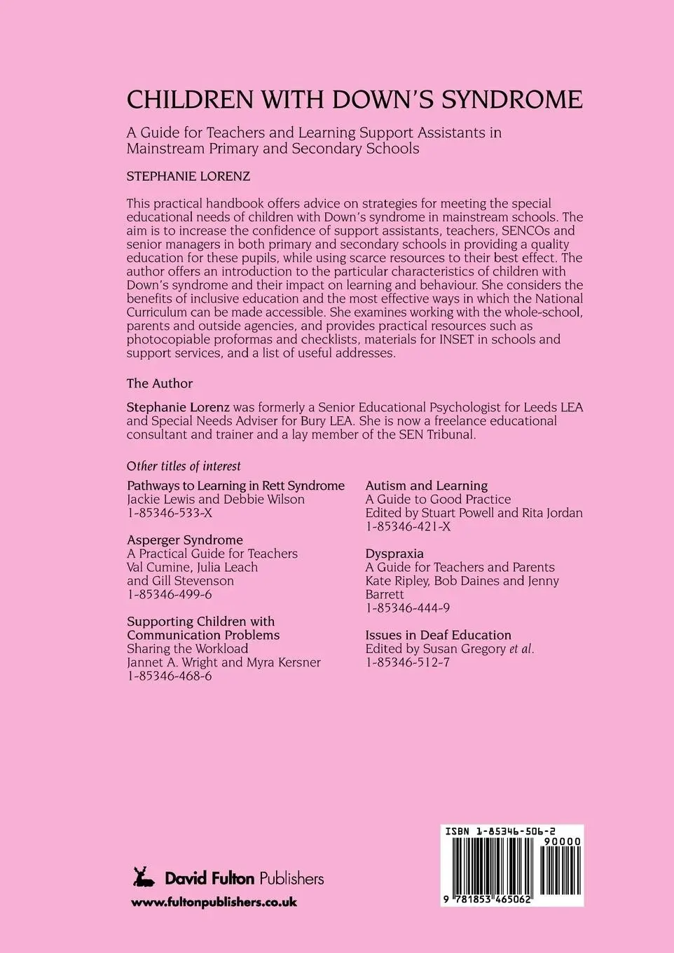 Rückseite: 9781853465062 | Children with Down's Syndrome | Stephanie Lorenz | Taschenbuch | 1998