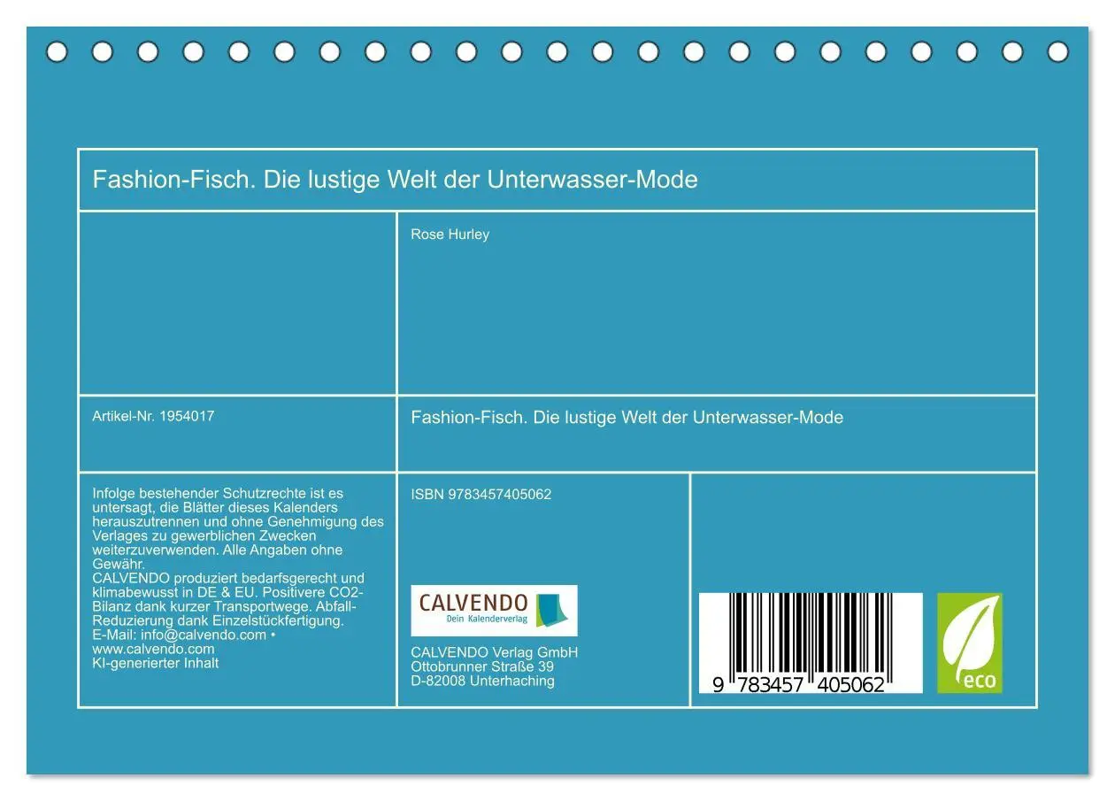 Bild: 9783457405062 | Fashion-Fisch. Die lustige Welt der Unterwasser-Mode (Tischkalender...