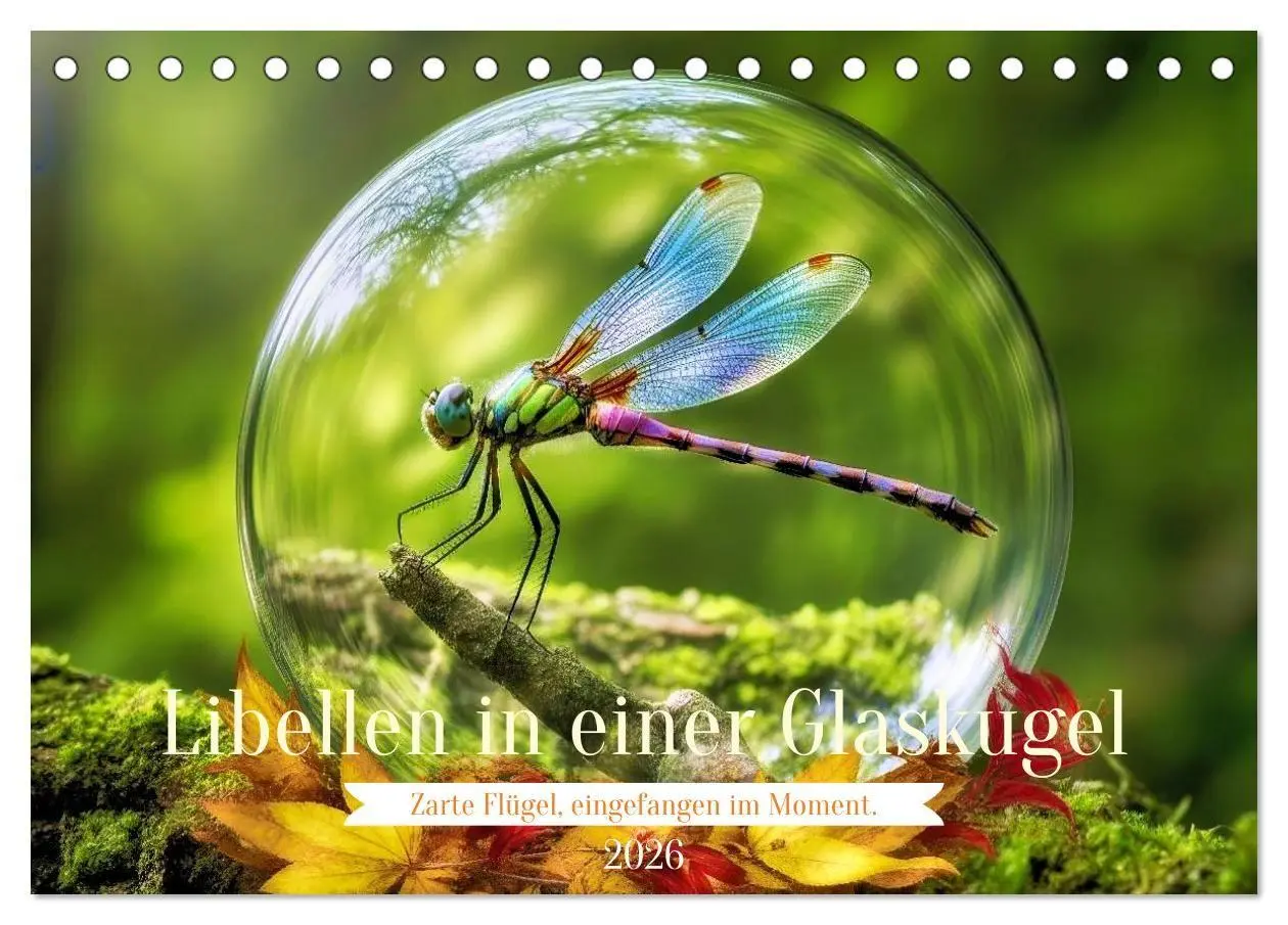 Cover: 9783516665062 | Libellen in einer Glaskugel (Tischkalender 2026 DIN A5 quer),...