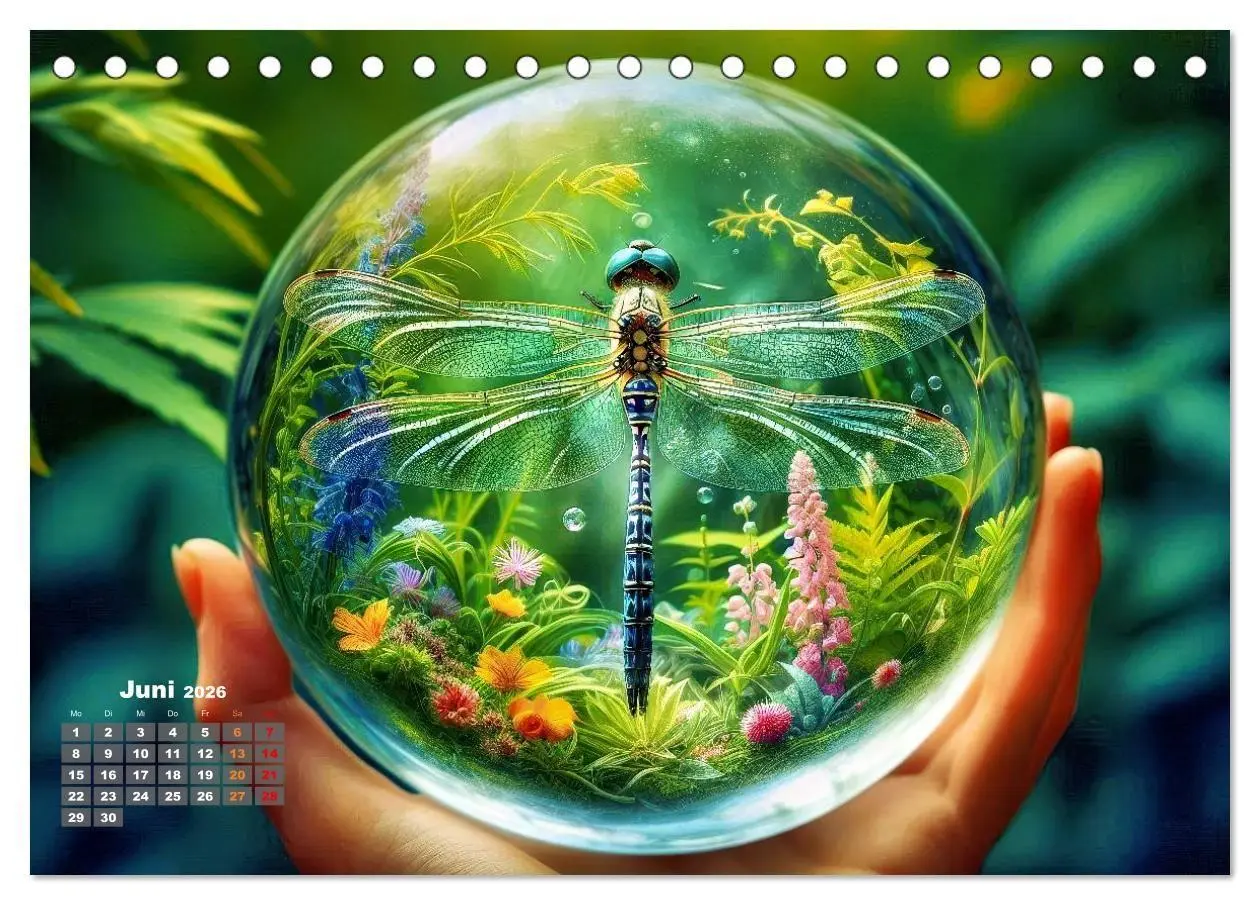 Bild: 9783516665062 | Libellen in einer Glaskugel (Tischkalender 2026 DIN A5 quer),...