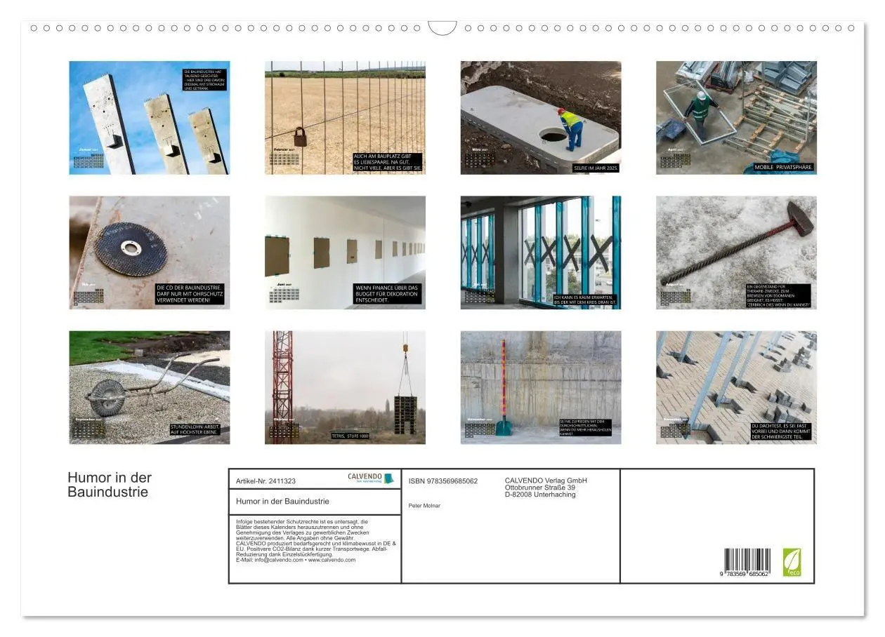 Bild: 9783569685062 | Humor in der Bauindustrie (Wandkalender 2027 DIN A2 quer), CALVENDO...