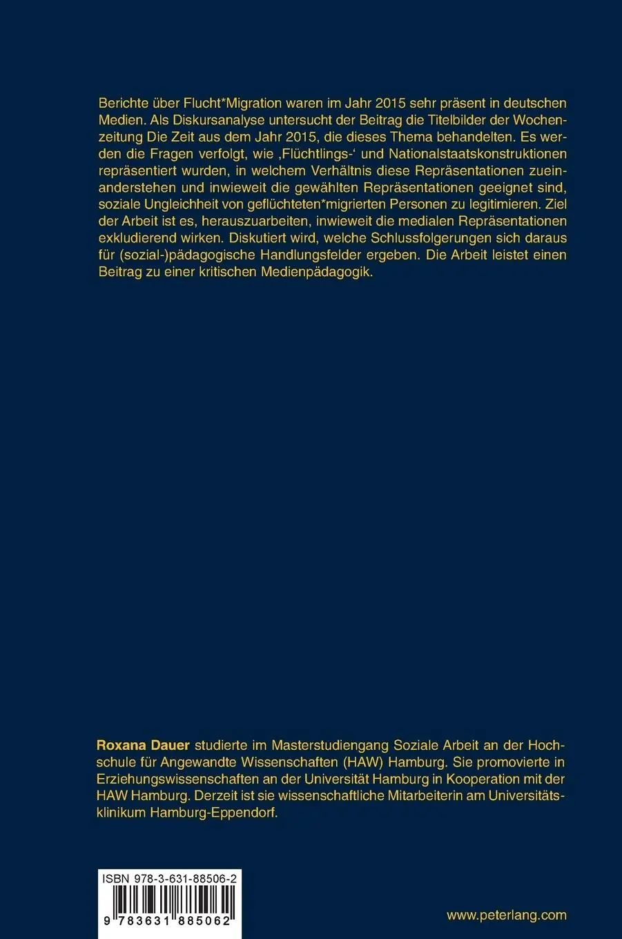 Rückseite: 9783631885062 | Flucht - Nation - Soziale Ungleichheit | Roxana Dauer | Buch | 274 S.