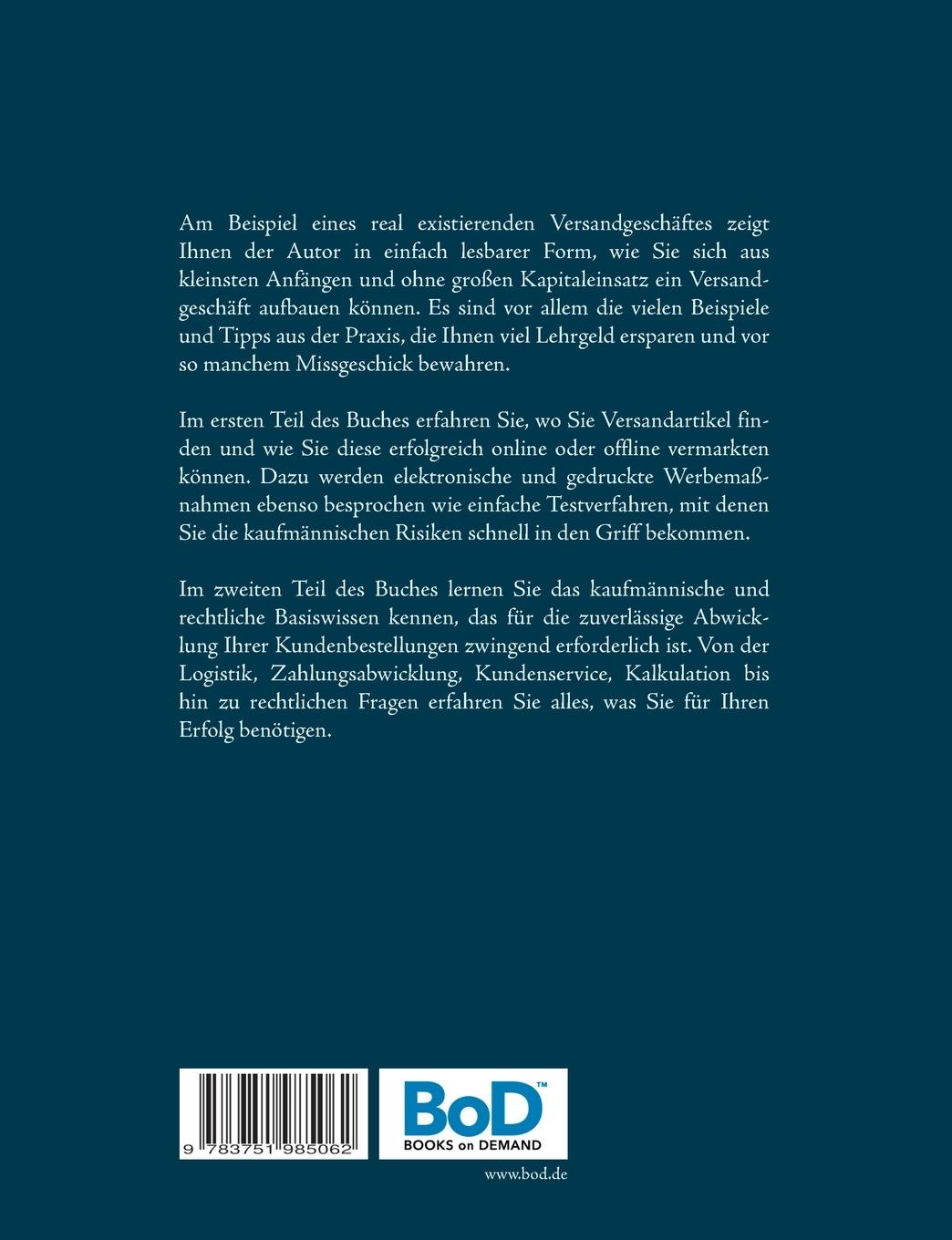 Rückseite: 9783751985062 | Erfolgreich im Versandhandel | Reinhold Schütt | Taschenbuch | 196 S.