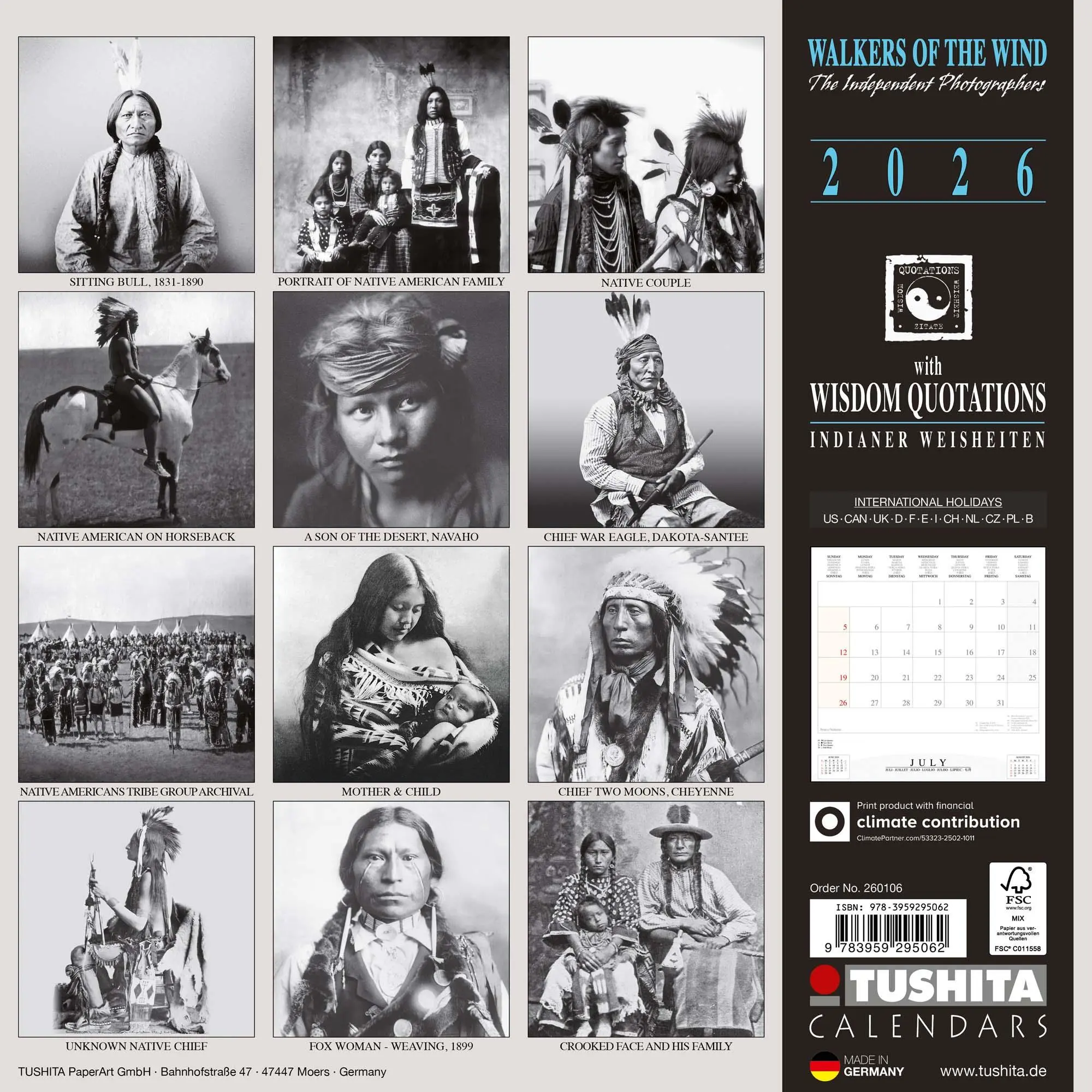 Rückseite: 9783959295062 | Walkers of the Wind 2026 | Kalender 2026 | Kalender | Mindful editions