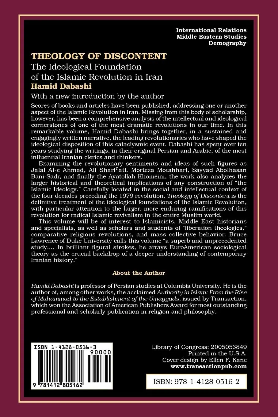 Rückseite: 9781412805162 | Theology of Discontent | Hamid Dabashi | Taschenbuch | Englisch | 2005