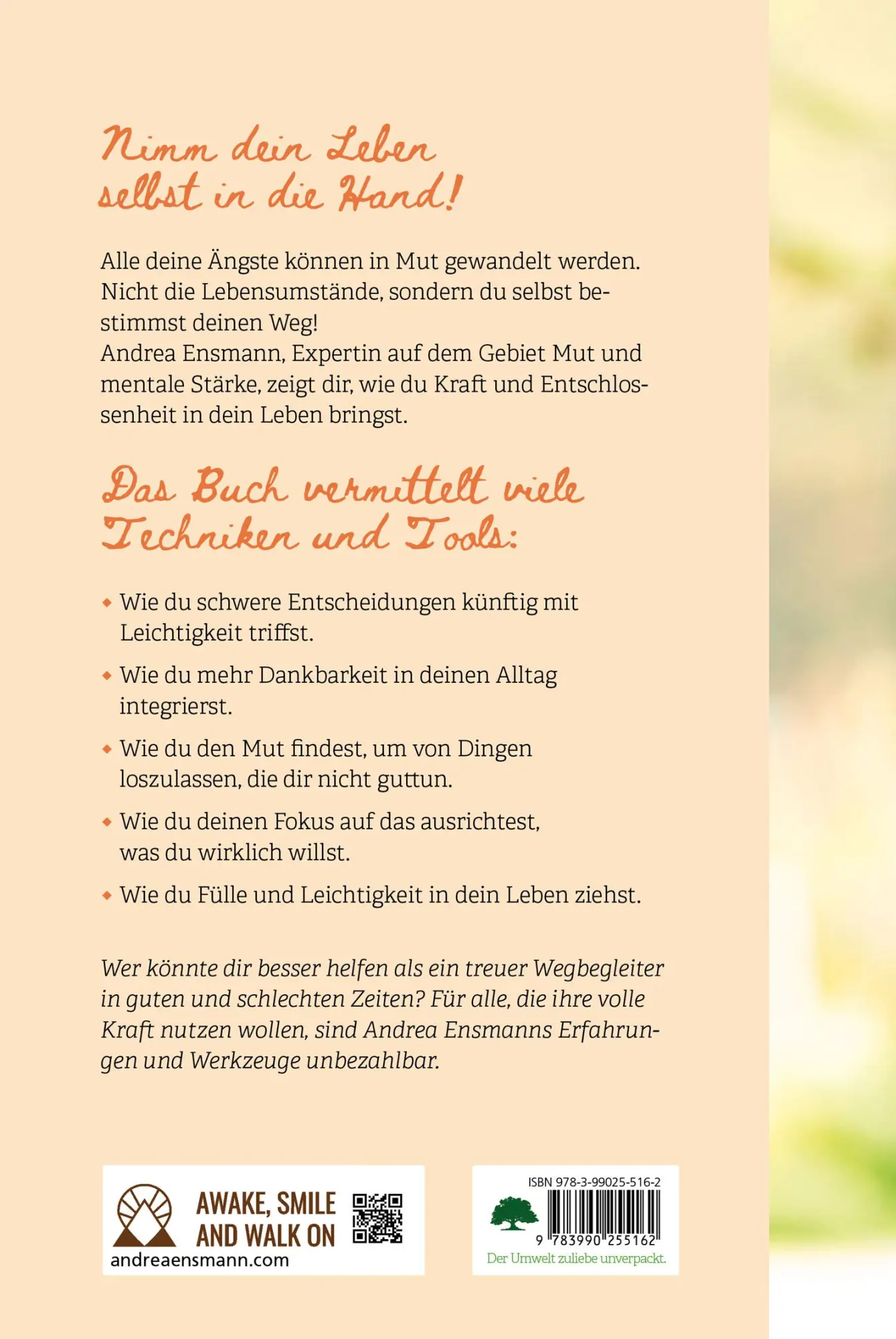 Rückseite: 9783990255162 | Wege zum Mut in dir | Dein Leben - deine Regeln | Andrea Ensmann