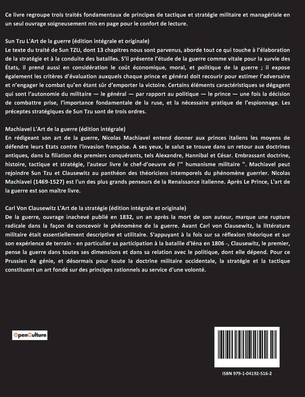 Rückseite: 9791041925162 | L'ART DE LA GUERRE, suivi par L'ART DE LA STRATÉGIE | Sun Tzu (u. a.)