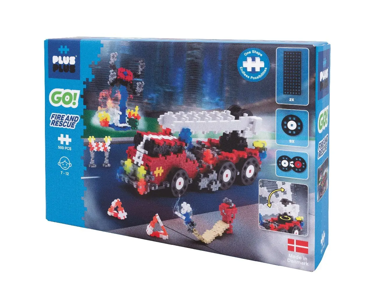 Bild: 5710409105262 | 500 Kreativ Bausteine GO! Feuerwehrauto | 9607009 | 2022 | PLUS PLUS