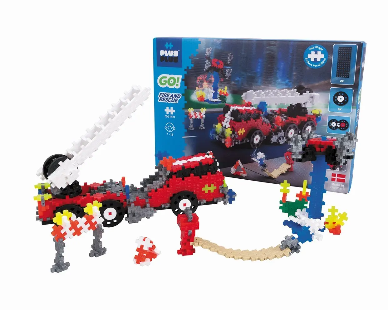 Bild: 5710409105262 | 500 Kreativ Bausteine GO! Feuerwehrauto | 9607009 | 2022 | PLUS PLUS