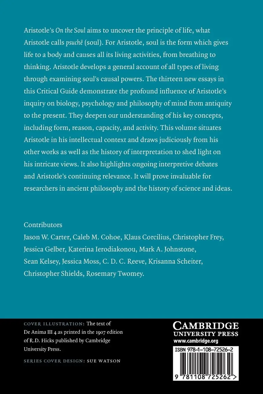 Rückseite: 9781108725262 | Aristotle's On the Soul | Caleb Cohoe | Taschenbuch | Englisch | 2024