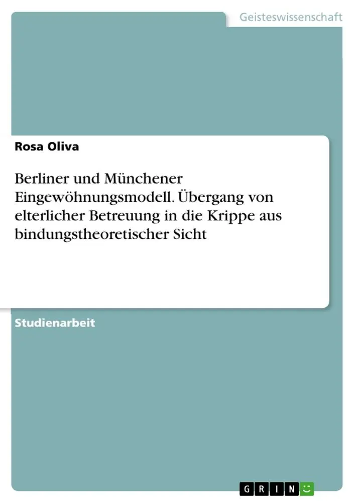 Cover: 9783346745262 | Berliner und Münchener Eingewöhnungsmodell. Übergang von...
