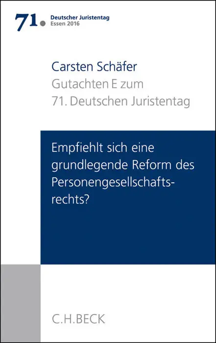 Cover: 9783406685262 | Verhandlungen des 71. Deutschen Juristentages Essen 2016 Bd. I:...