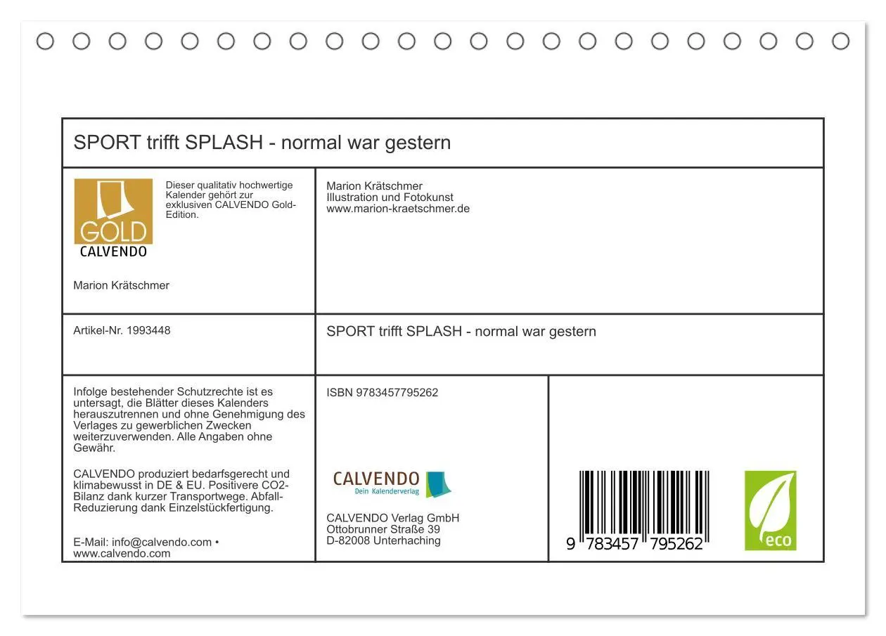 Bild: 9783457795262 | SPORT trifft SPLASH - normal war gestern (Tischkalender 2026 DIN A5...