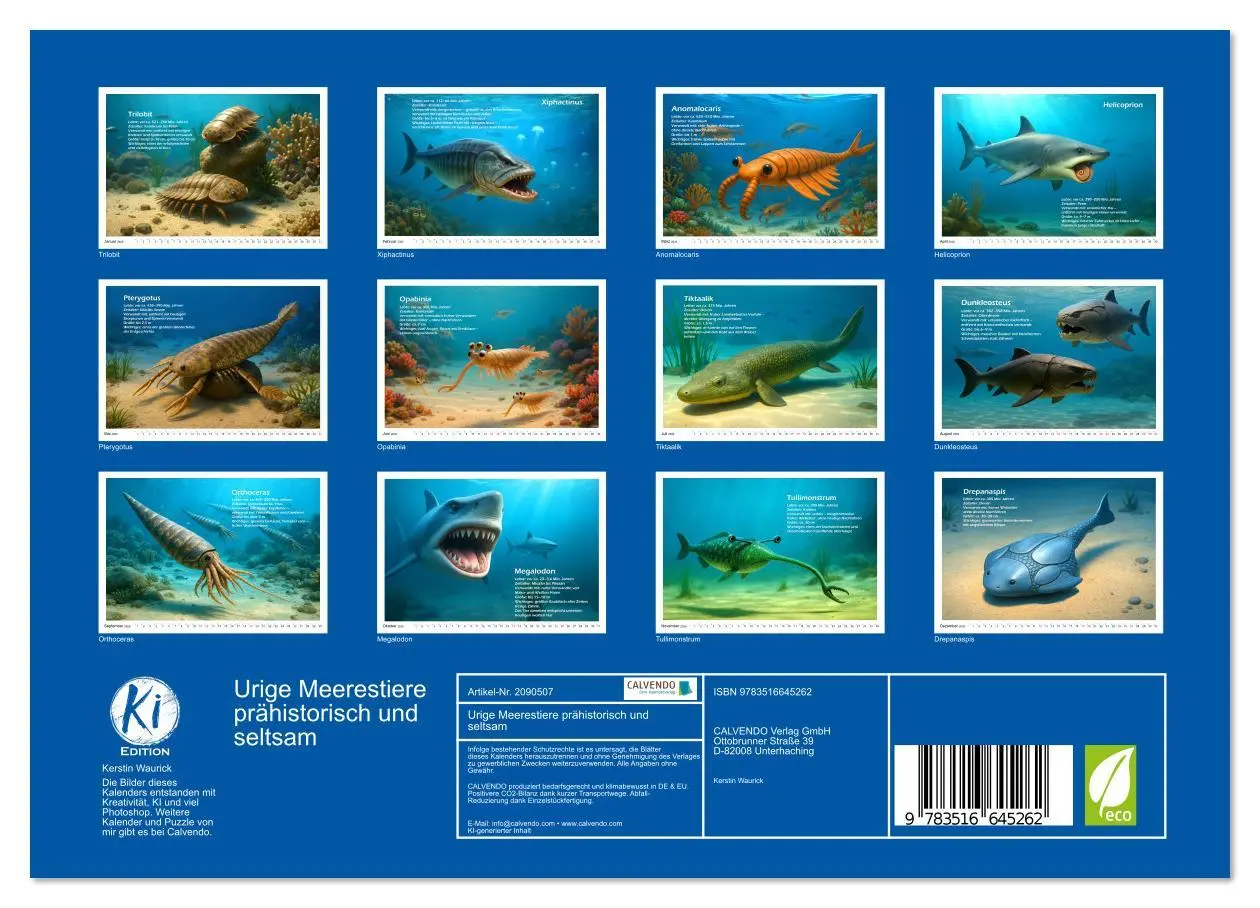 Bild: 9783516645262 | Urige Meerestiere prähistorisch und seltsam (Wandkalender 2026 DIN...
