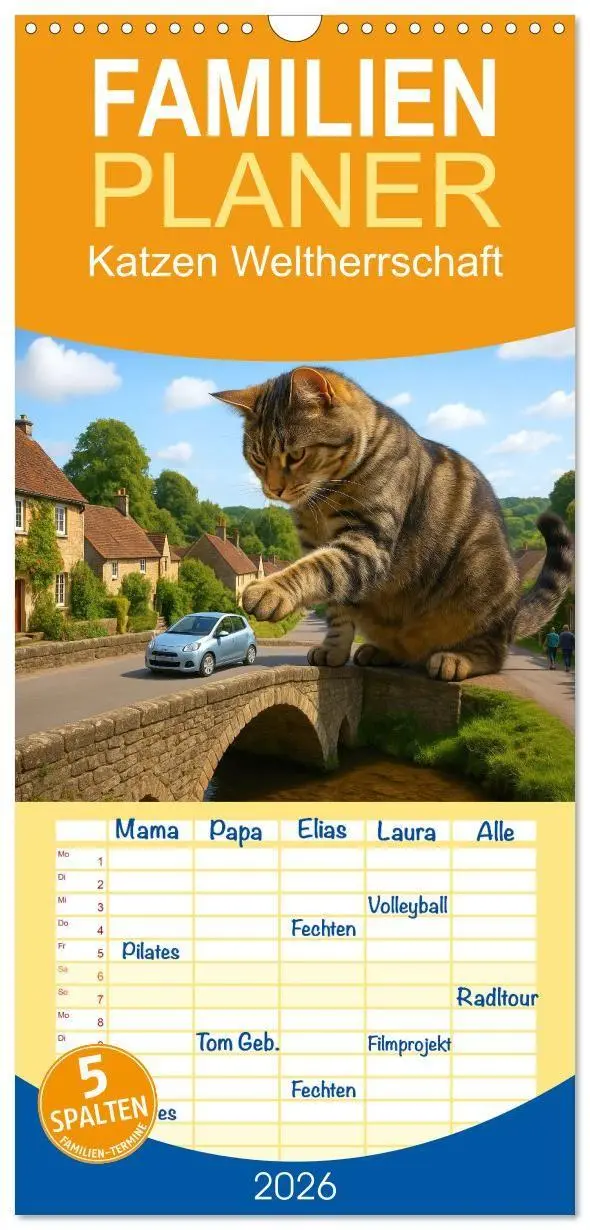 Cover: 9783516715262 | Familienplaner 2026 - Katzen Weltherrschaft mit 5 Spalten...