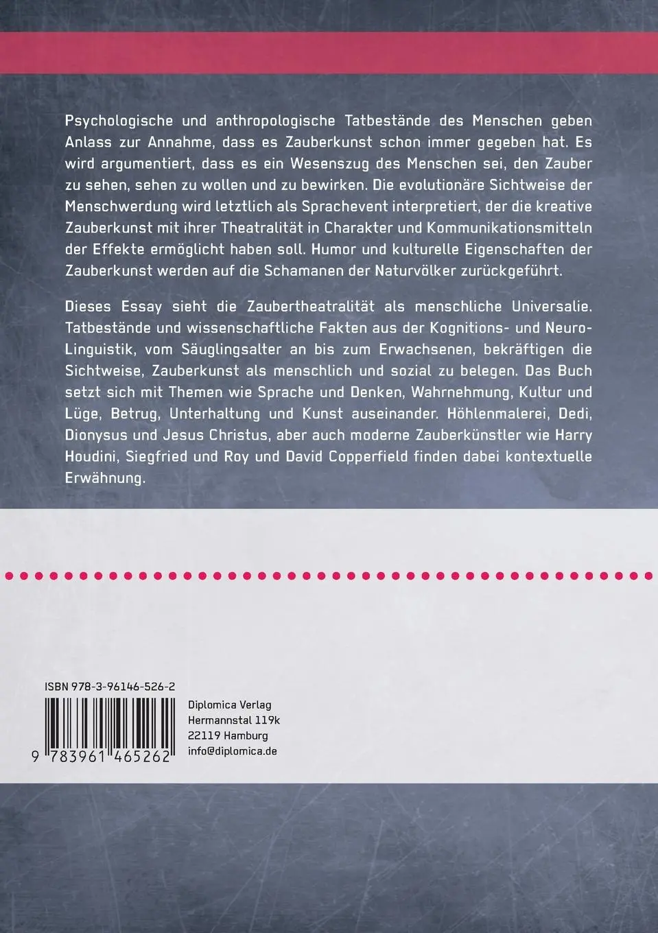 Rückseite: 9783961465262 | Theatralität der Zauberkunst. Ein Essay zur Praxis und Theorie der...