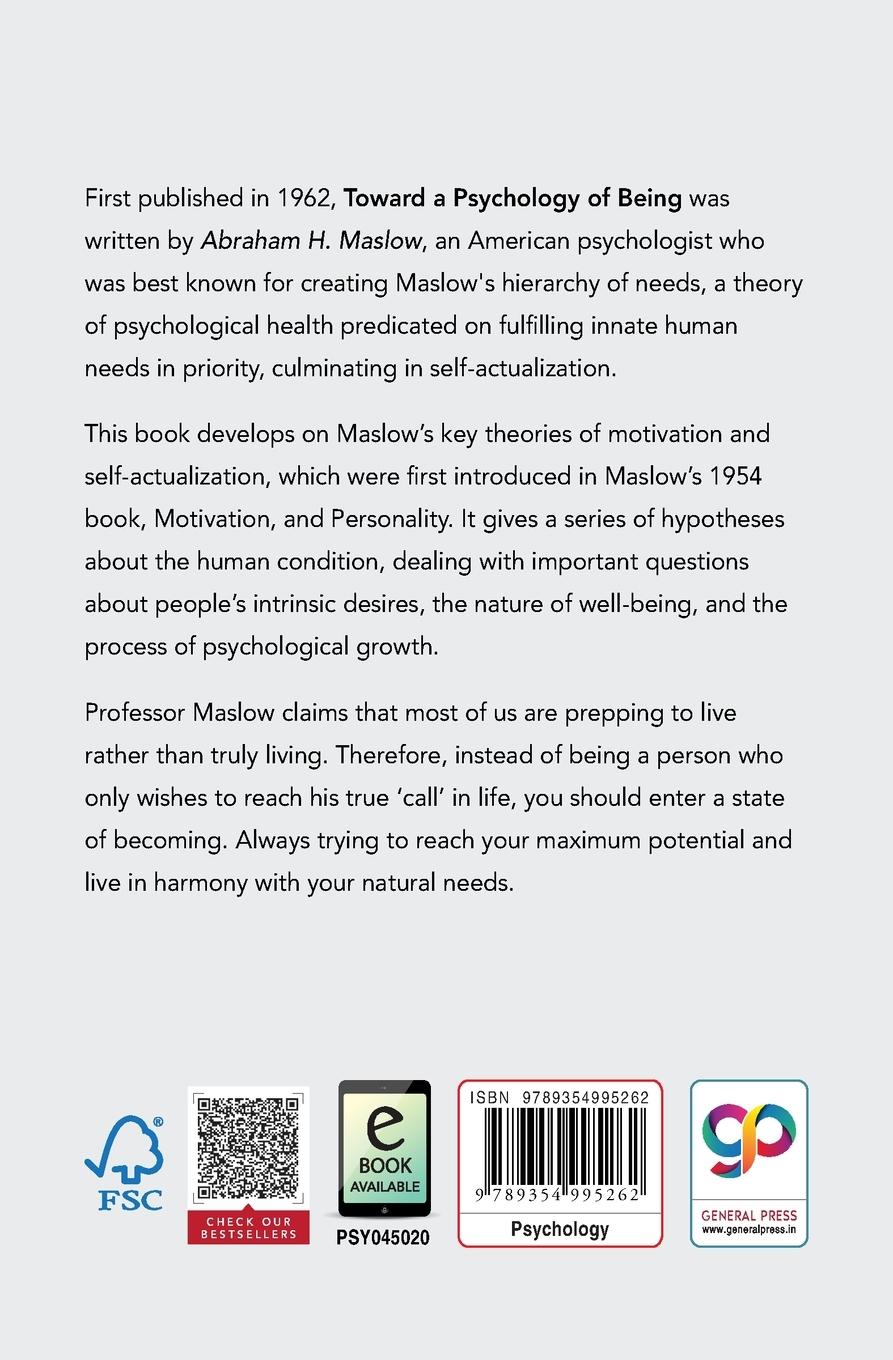 Rückseite: 9789354995262 | Toward a Psychology of Being (General Press) | Abraham H. Maslow
