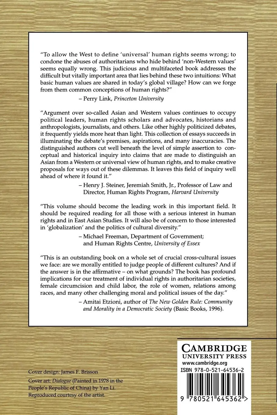 Rückseite: 9780521645362 | The East Asian Challenge for Human Rights | Joanne R. Bauer (u. a.)
