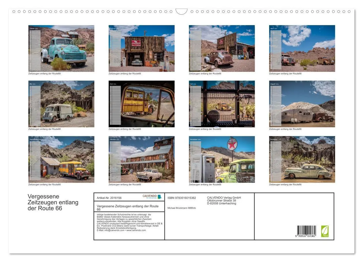 Bild: 9783516015362 | Vergessene Zeitzeugen entlang der Route 66 (Wandkalender 2026 DIN...