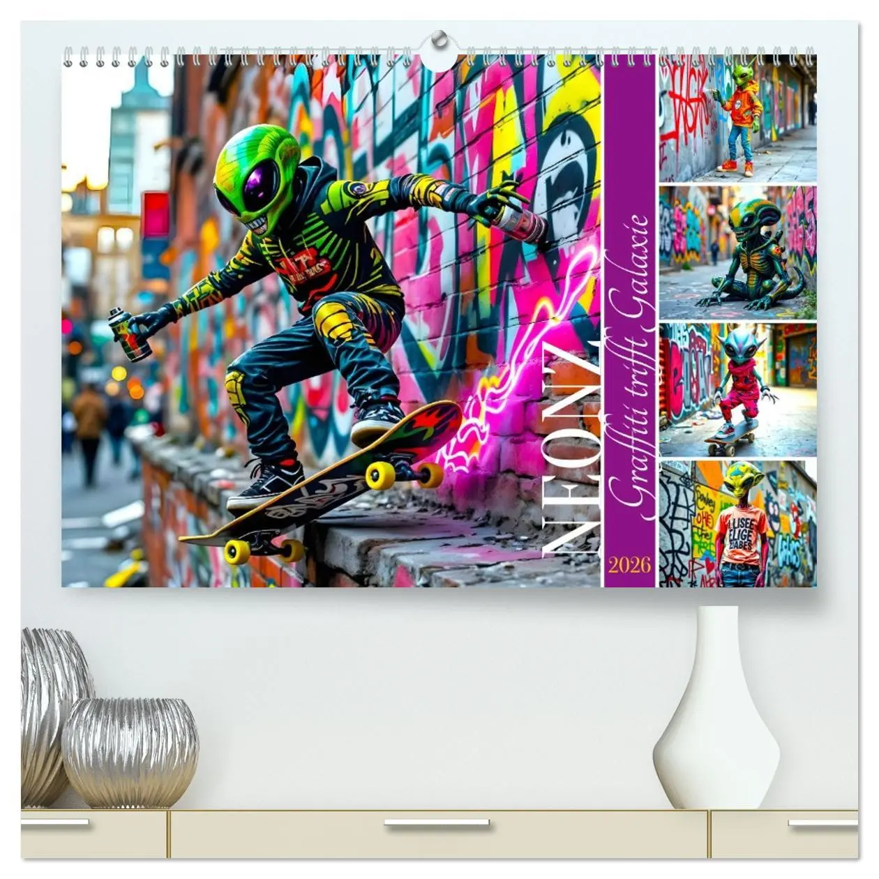 Cover: 9783516635362 | NEONZ - Graffiti trifft Galaxie (hochwertiger Premium Wandkalender...
