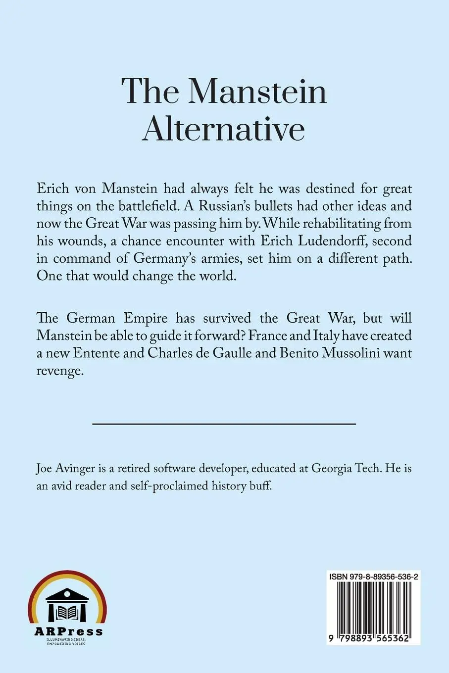 Rückseite: 9798893565362 | The Manstein Alternative | Joe Avinger | Taschenbuch | Englisch | 2024