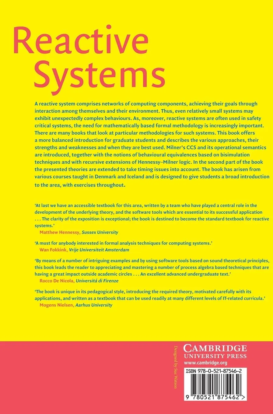 Rückseite: 9780521875462 | Reactive Systems | Modelling, Specification and Verification | Buch