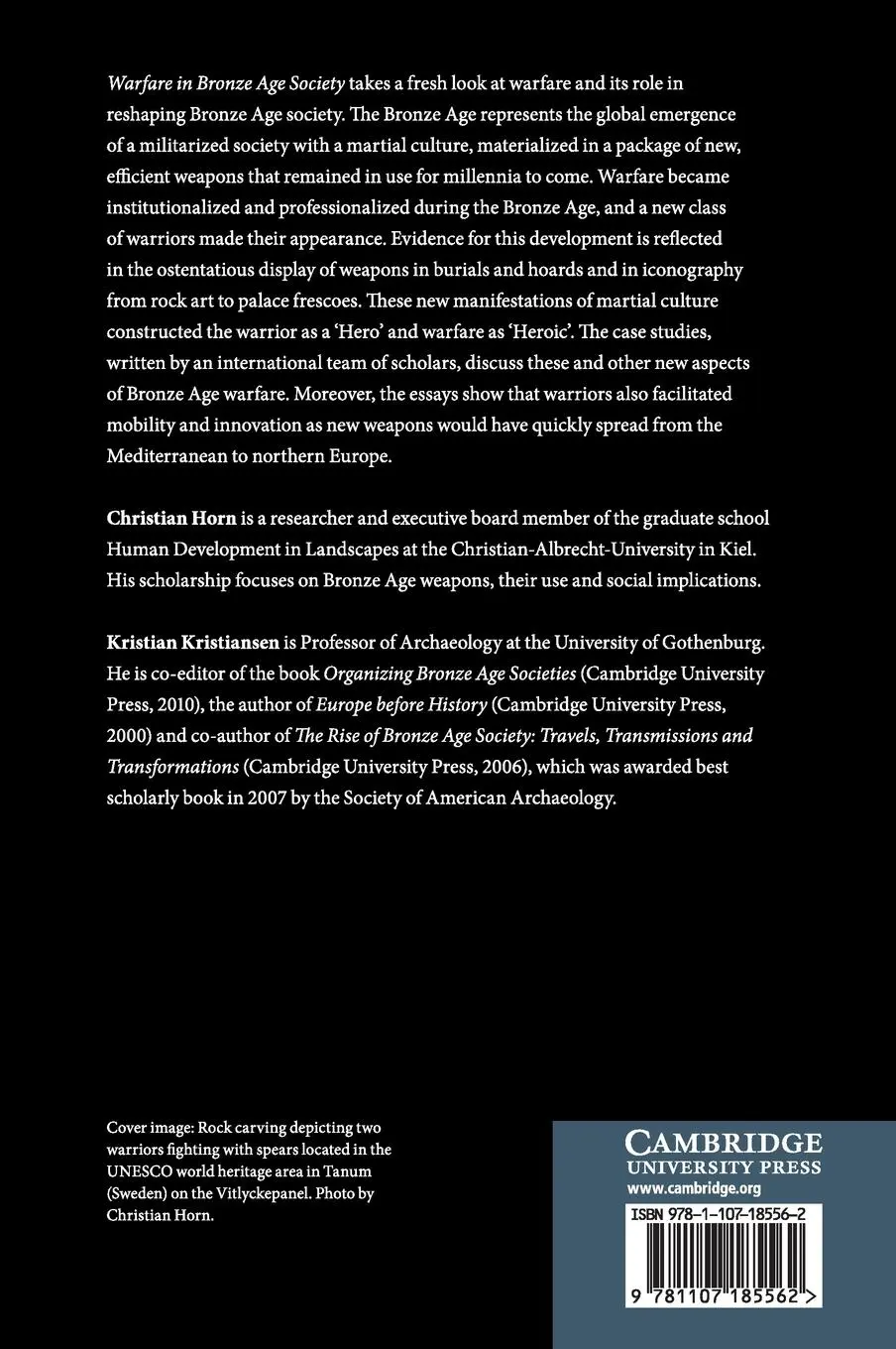 Rückseite: 9781107185562 | Warfare in Bronze Age Society | Christian Horn (u. a.) | Buch | 2018