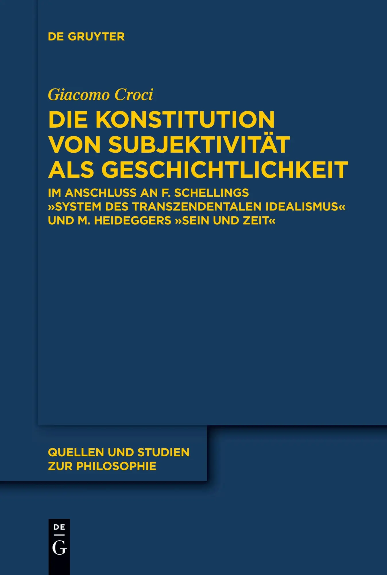 Cover: 9783112215562 | Die Konstitution von Subjektivität als Geschichtlichkeit | Croci | X