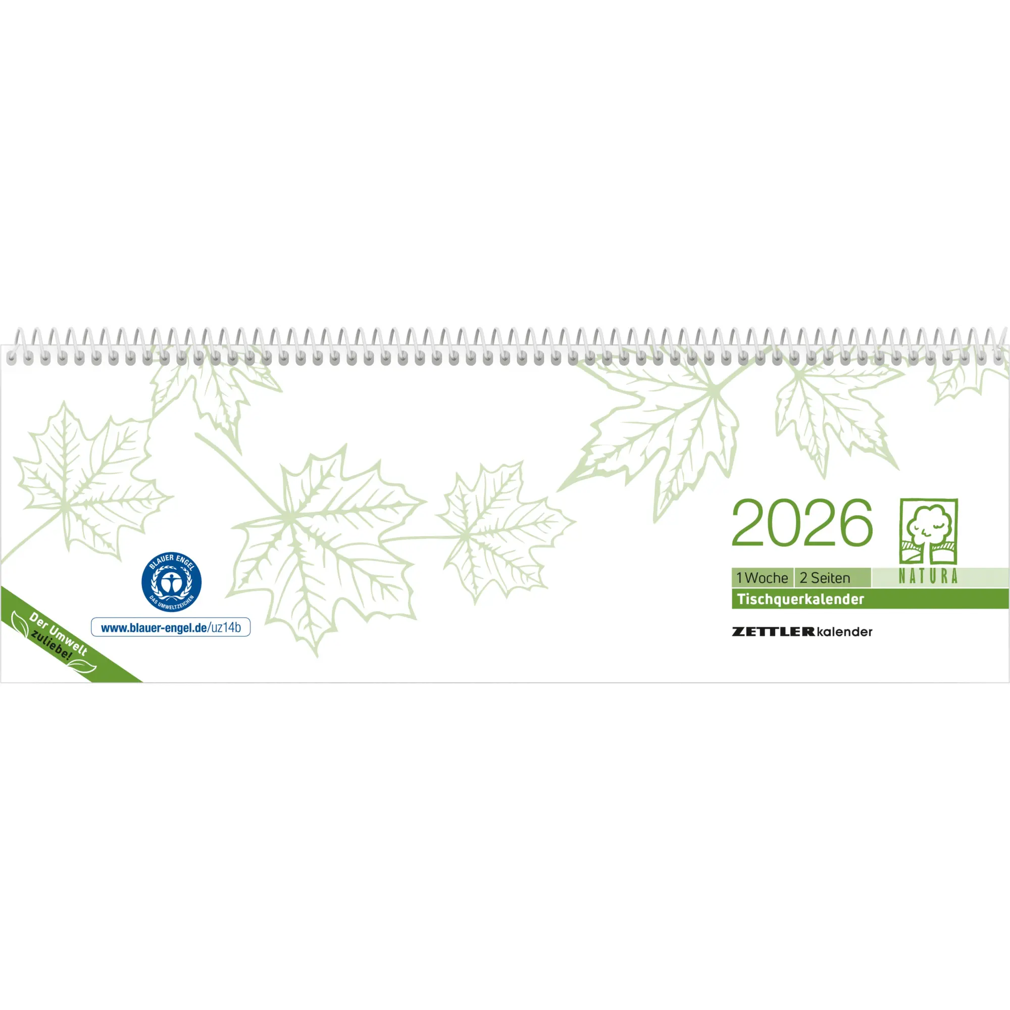 Cover: 4069095005662 | Tischquerkalender Recycling 2026 - 29,6x9,9 - 1 Woche auf 2 Seiten...