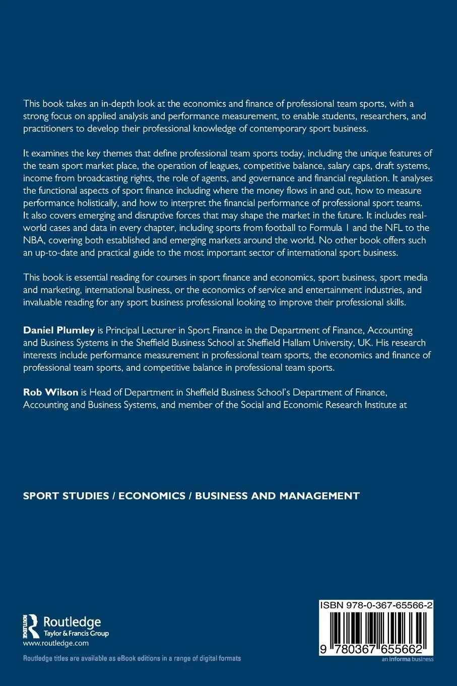 Rückseite: 9780367655662 | The Economics and Finance of Professional Team Sports | Taschenbuch