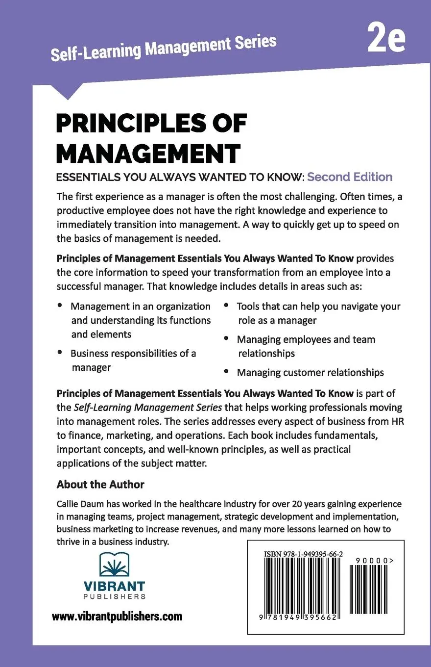 Rückseite: 9781949395662 | Principles of Management Essentials You Always Wanted To Know | Buch