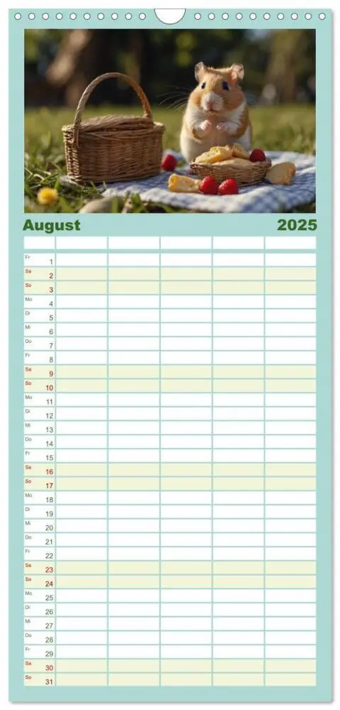 Bild: 9783457135662 | Familienplaner 2025 - Hamstertage mit 5 Spalten (Wandkalender, 21 x...