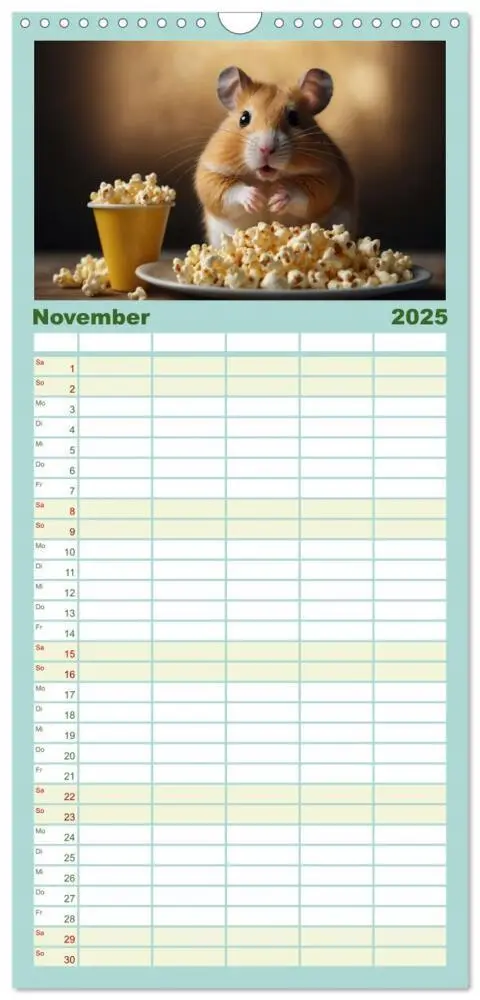 Bild: 9783457135662 | Familienplaner 2025 - Hamstertage mit 5 Spalten (Wandkalender, 21 x...