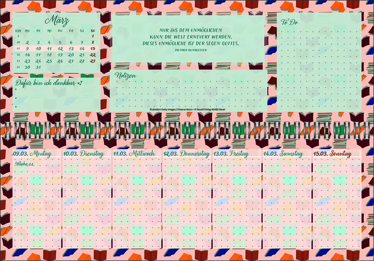 Bild: 9783754825662 | Meine fröhlich-bunte Segenswoche 2026 | Wochen-Tischkalender | Deutsch