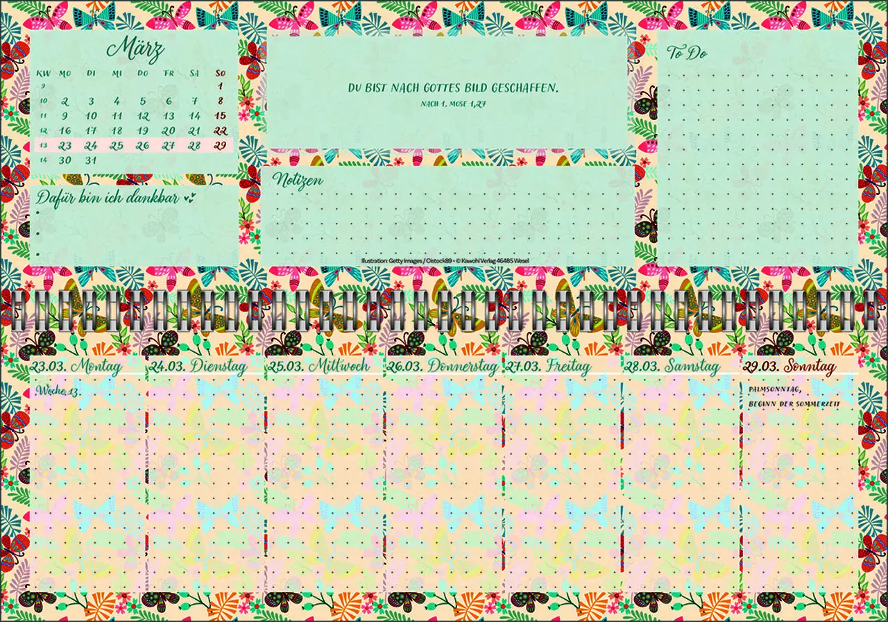 Bild: 9783754825662 | Meine fröhlich-bunte Segenswoche 2026 | Wochen-Tischkalender | Deutsch