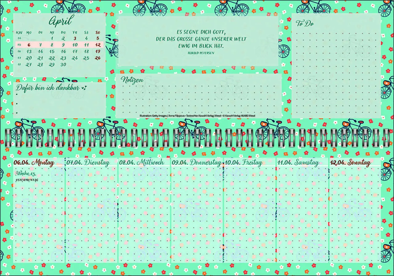 Bild: 9783754825662 | Meine fröhlich-bunte Segenswoche 2026 | Wochen-Tischkalender | Deutsch