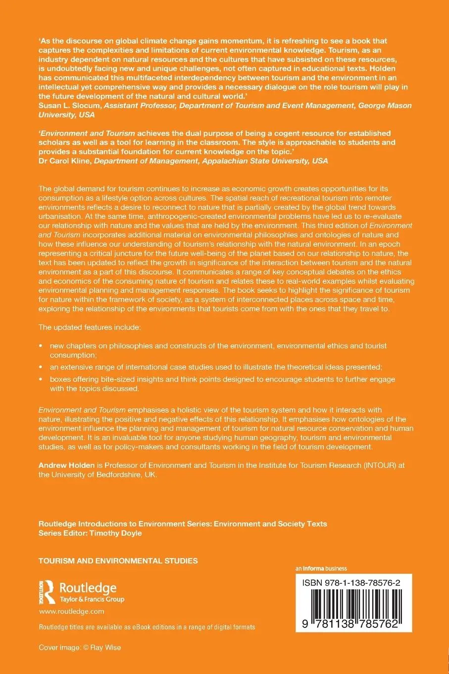 Rückseite: 9781138785762 | Environment and Tourism | Andrew Holden | Taschenbuch | Englisch